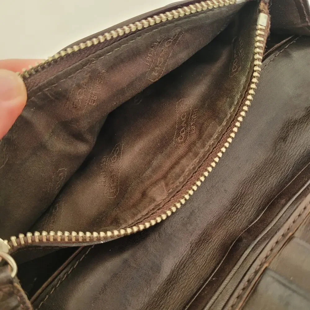 Coach Wallet Long Bifold Card Bill Coin Holder Vintage DAMAGED Fair‎ Brown Logo